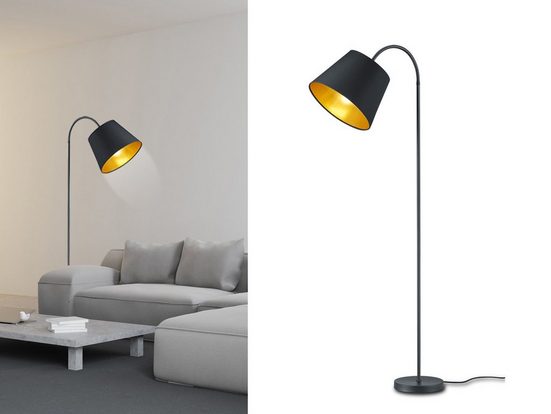 meineWunschleuchte Bogenlampe, Steh-Lampe mit Stoff-Lampenschirm