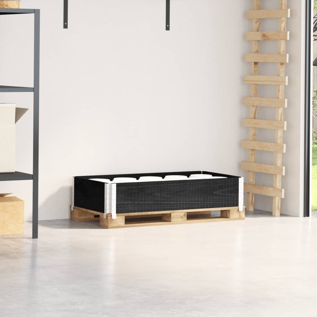 vidaXL Palettenbett Paletten-Aufsatzrahmen Schwarz 100x50 cm Massivholz Kiefer (1-tlg)
