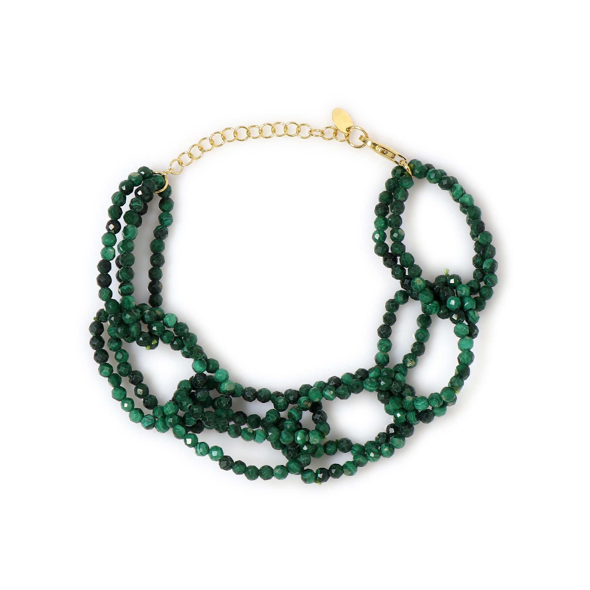Cavill Silberarmband Schickes Armband aus vergoldetem Silber mit Malachit (1-tlg)