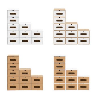 BigDean Schuhbox 10 Boxen stapelbar mit Sichtfenster & Schublade Schuhe Spielzeug etc. (10 St)