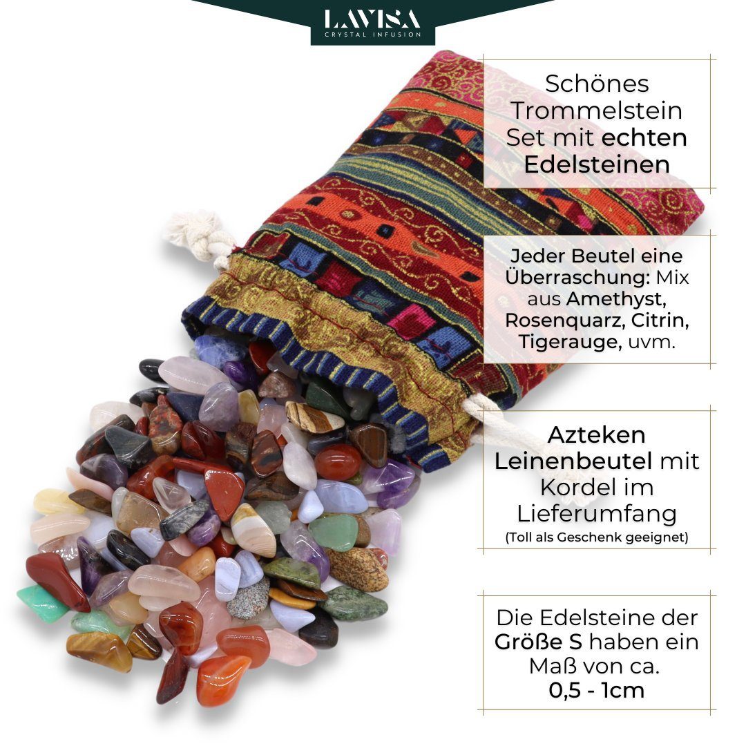 LAVISA Mineralstein Trommelsteine Mischung, Edelsteine Kristalle, 100% Mineralsteine, Edelstein Trommelstein sammelstein Kinder – Bild 3 von 5