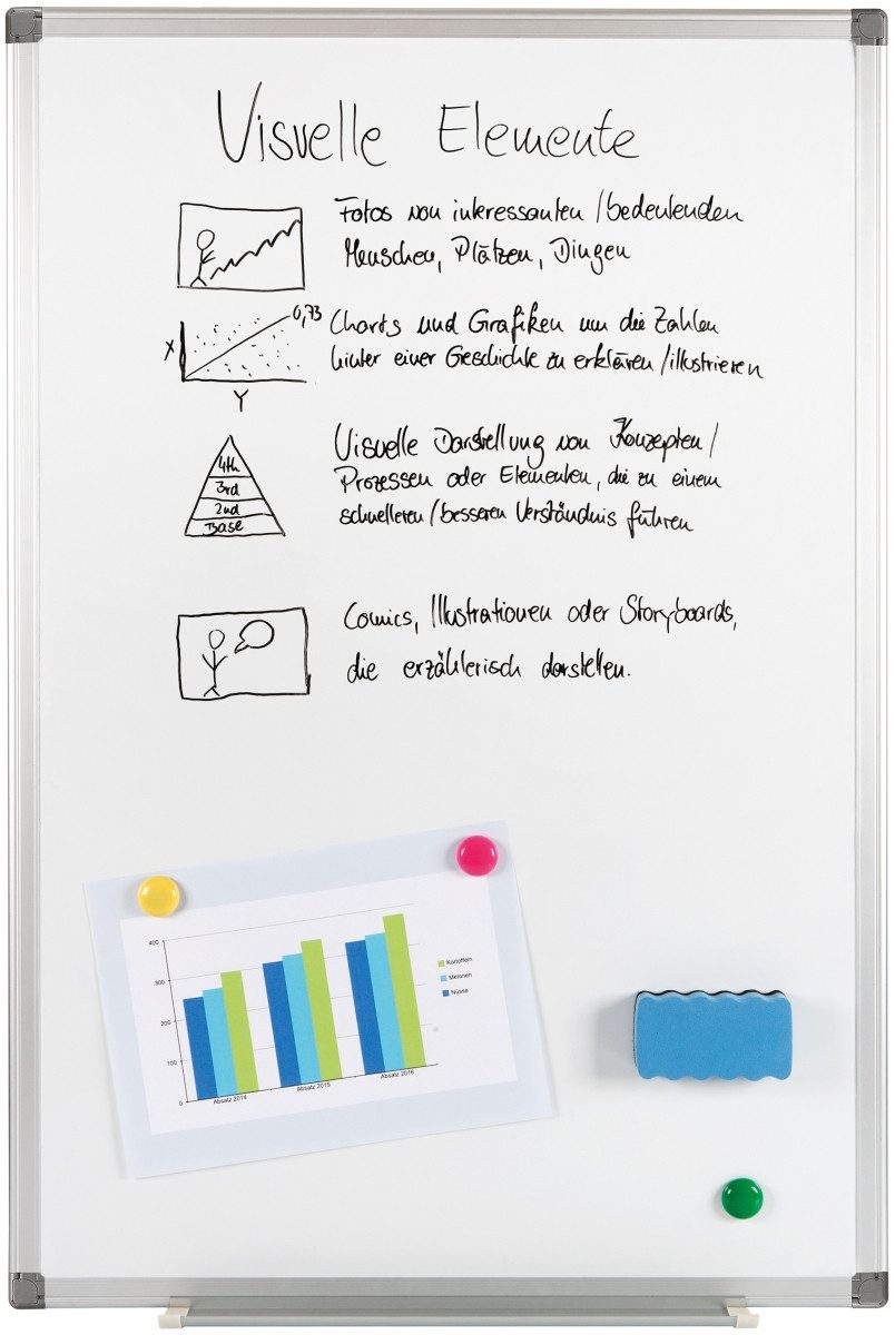 GENIE Magnettafel Whiteboard XXL Pro 90x60cm
