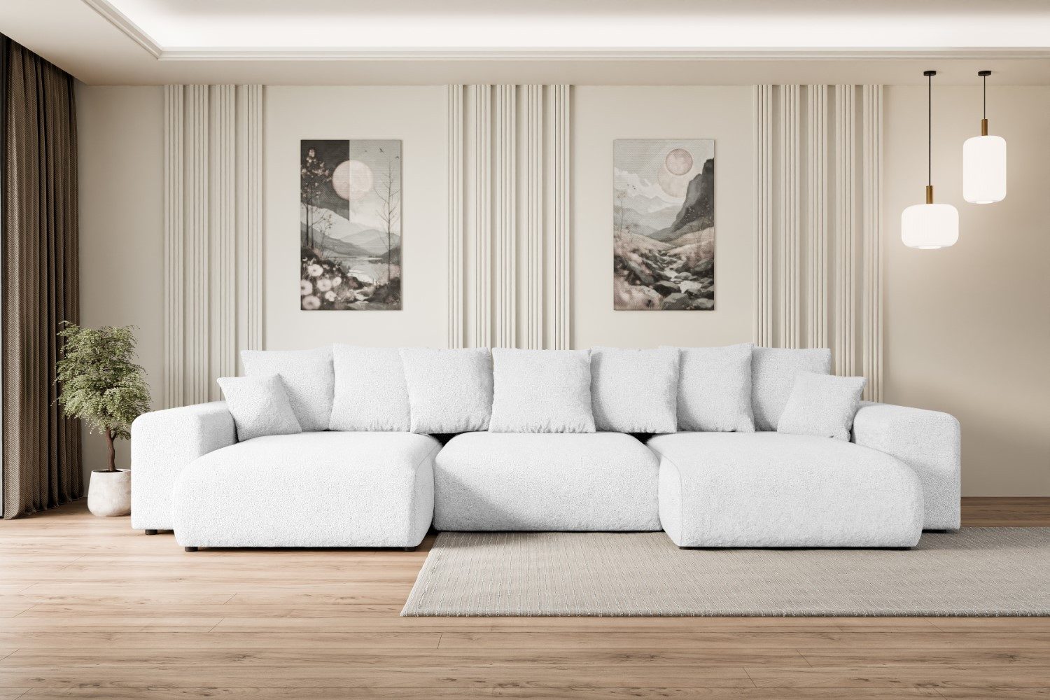 ALTDECOR Wohnlandschaft ESKAR-U, Couch mit Schlaffunktion, günstig online kaufen
