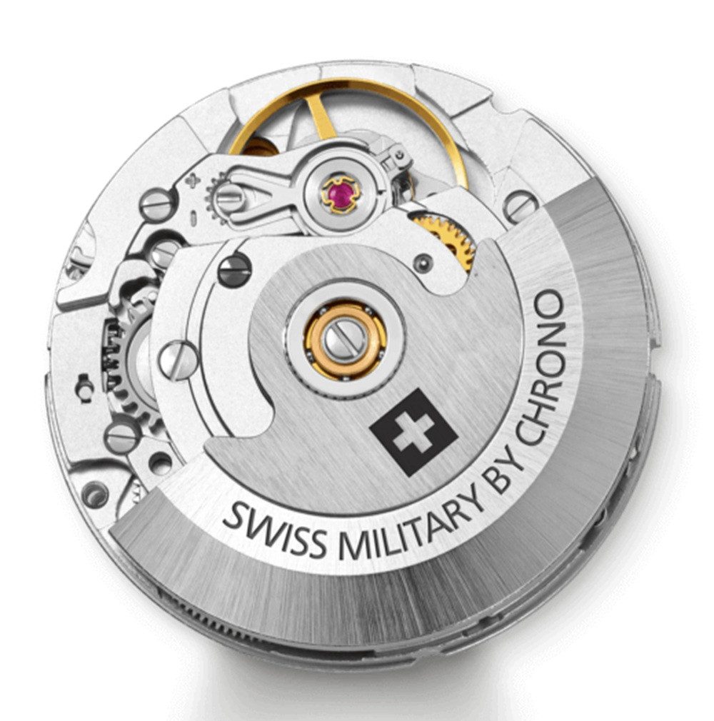 Swiss Military by Chrono Automatikuhr Taucheruhr 500M Swiss Military SMA34075 Keramiklunette Heliumventil Taucheruhr, Heliumventil