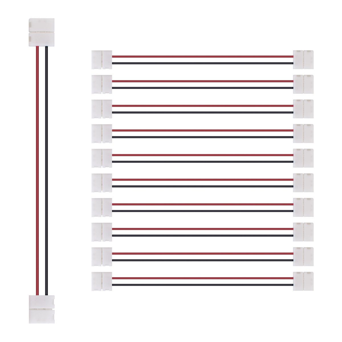 kwmobile LED Panel 10x LED Strip Verbinder Kabel f. einfarbige LED Bänder