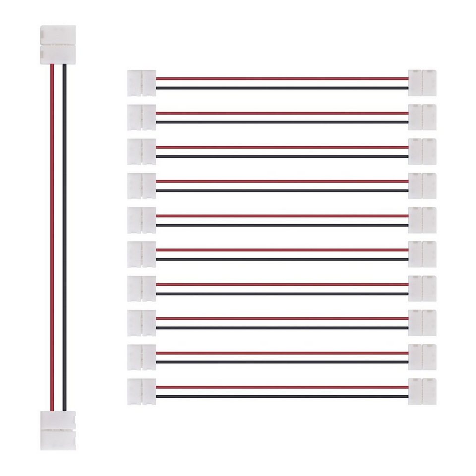 kwmobile LED Panel 10x LED Strip Verbinder Kabel f. einfarbige LED Bänder