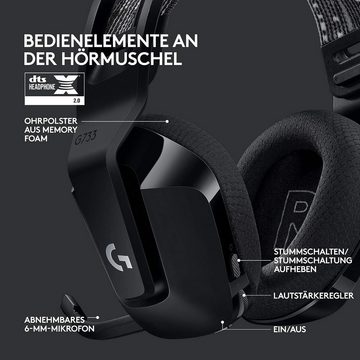 Logitech G G733 LIGHTSPEED Wireless RGB kabelloses Gaming-Headset (Ultraleicht, 20m Reichweite, Mikrofon abnehmbar, beleuchtet)