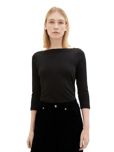 TOM TAILOR T-Shirt mit kurzer Ärmellänge deep black