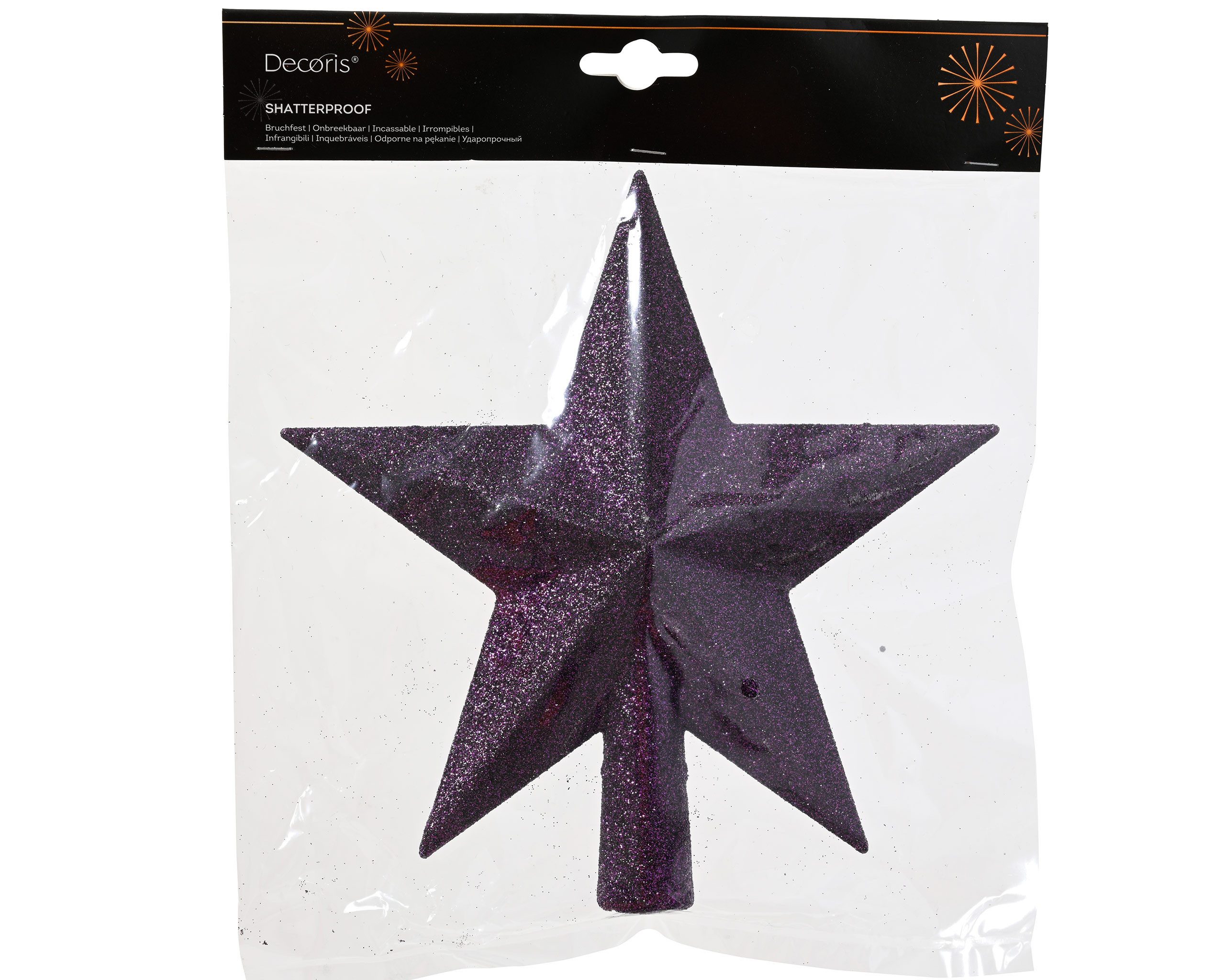 Kaemingk Christbaumspitze, Christbaumspitze Stern mit Glitzer 19cm Kunststoff - Feige
