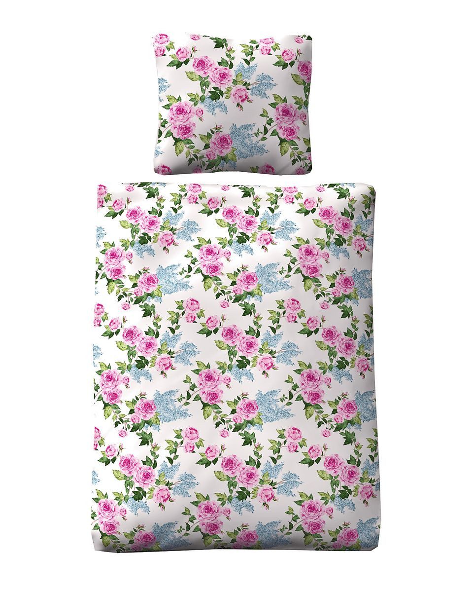 JACK Bettwäsche 135x200cm Rosen Flieder Zweige, Biber, 2 teilig, tolles dez günstig online kaufen