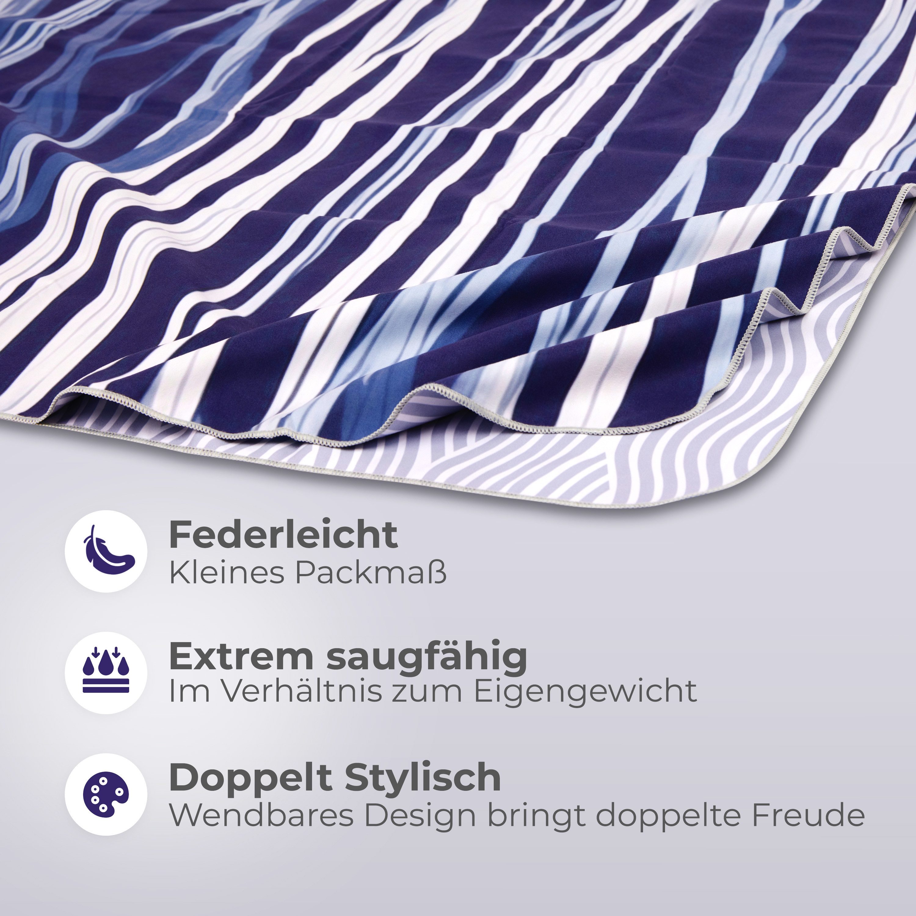NirvanaShape Strandtuch Reise Handtuch Strandtuch XXL - Strandhandtuch, Mikrofaser Badetuch – Bild 3 von 5
