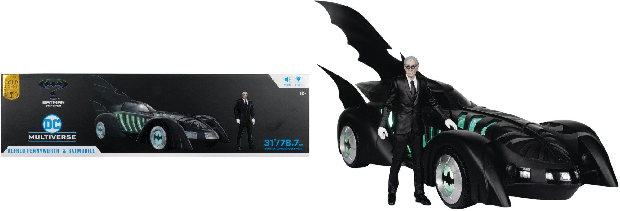 McFarlane Toys Actionfigur DC Multiverse Batman Forever Batmobile Vehicle and Alfred Pennyworth A