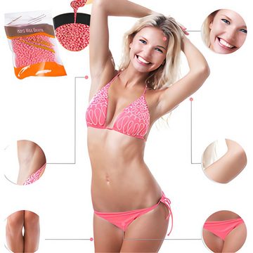 Retoo Körperrasierer Wachswärmer Wachsgerät Set 400g Wachs Bohnen Haarentfernung, Set, Vorwärmer Wachses 4x100g der Packungen Wachses 100 Stücke Stöckchen, For Full Body Waxing