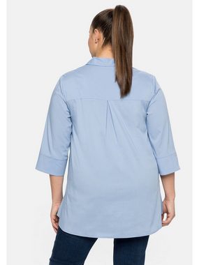 Sheego Longbluse Große Größen mit Hemdkragen und 3/4-Arm