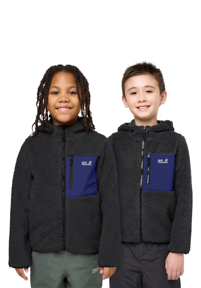 Jack Wolfskin Fleecejacke ICE CURL HOOD JACKET K Fleecejacke, kuschelig, warm und atmungsaktiv, mit Kapuze