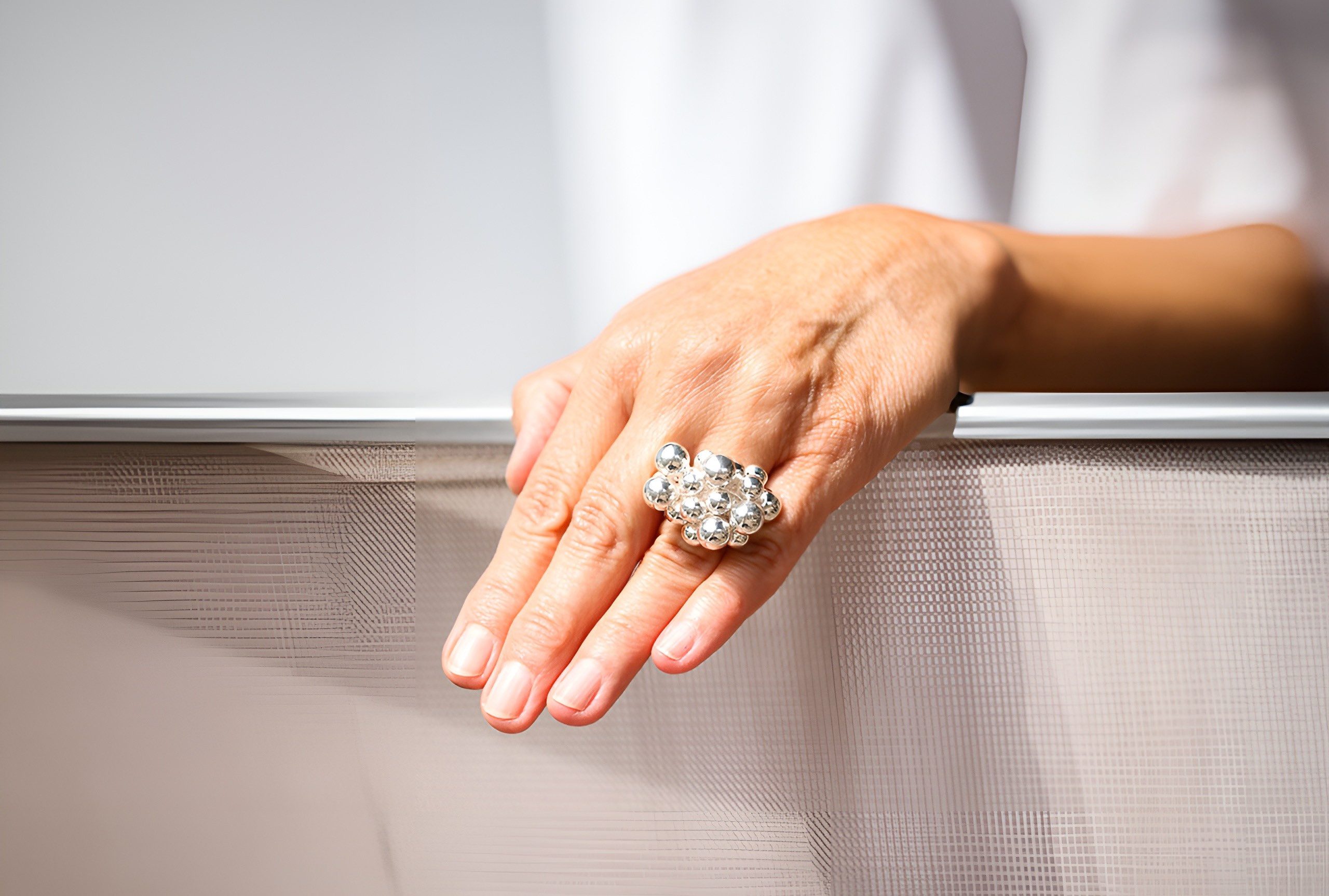 SILBERMOOS Silberring Extravaganter Designring mit beweglichen Kugeln, 925 Sterling Silber