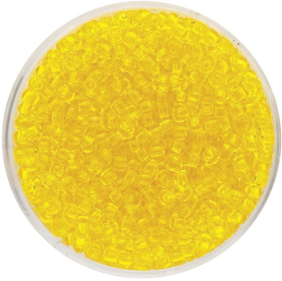Glorex Bastelperlen Glorex Rocailles Perlen 2,6 mm 17 g zitronengelb