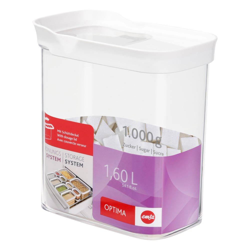 Emsa Vorratsdose Optima Schüttdose mit Schiebedeckel 1.6L, Kunststoff, (1-tlg)
