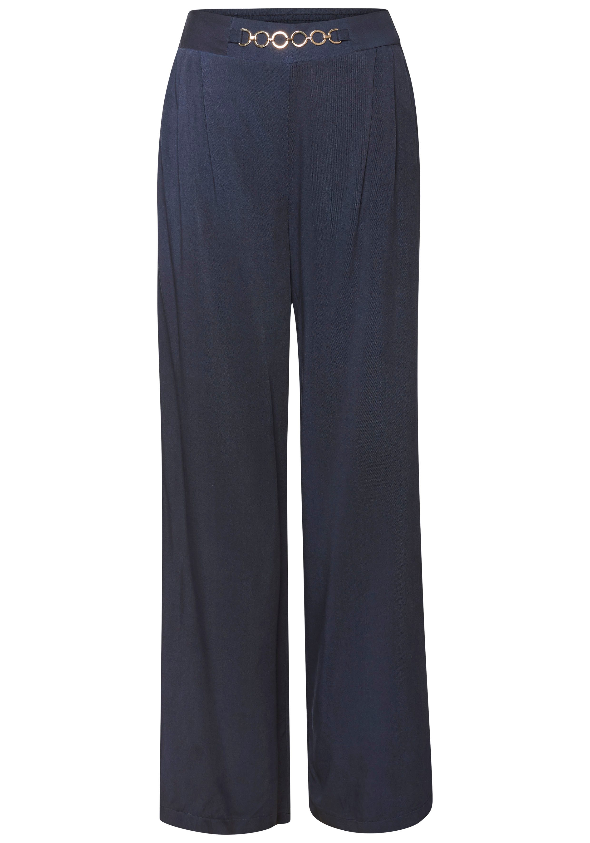 Vivance Palazzohose, mit Zierkette, Bundfaltenhosen, Schlupfhose, feminin-c günstig online kaufen