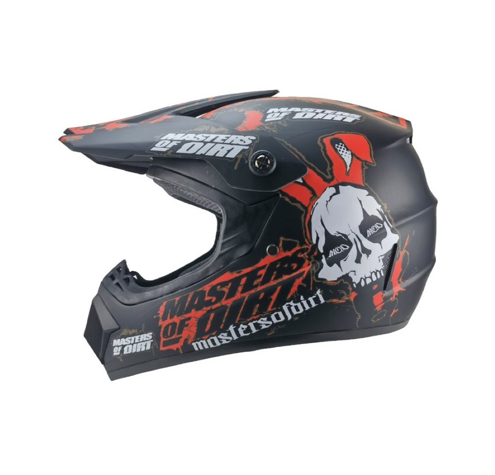 FunSport-Factory Motocrosshelm Motocrosshelm Kindercrosshelm Masters of Dirt (Einzelartikel, Einzelhelm), UV-beständig, Stylisches Design, Für Jungen & Mädchen geeignet