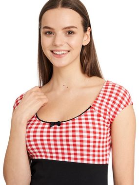 Pussy Deluxe T-Shirt Lightpink Plaid Evie