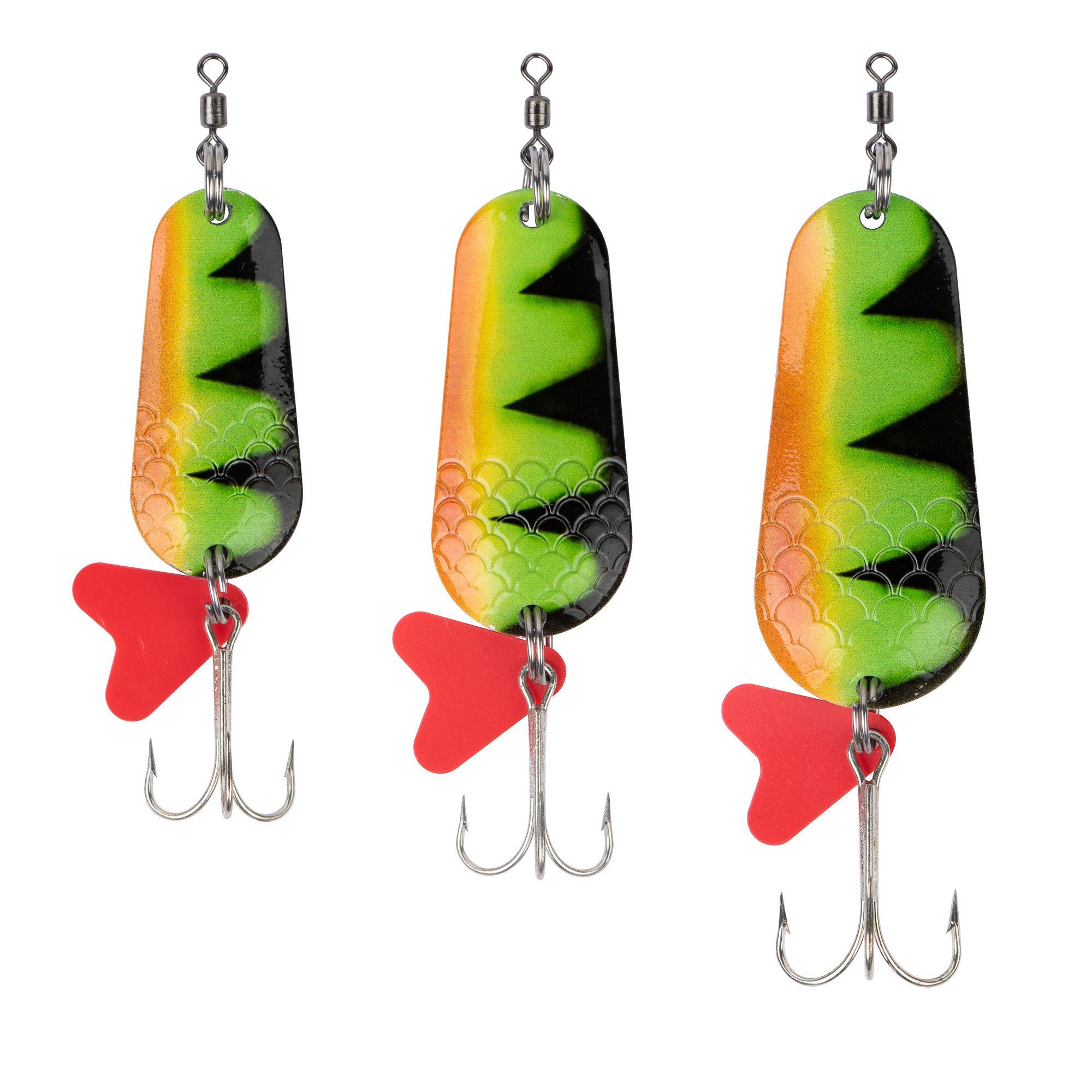 Kunstköder Blinker-Set für das Raubfischangeln - Barschdekor 16-34g Löffelblinker