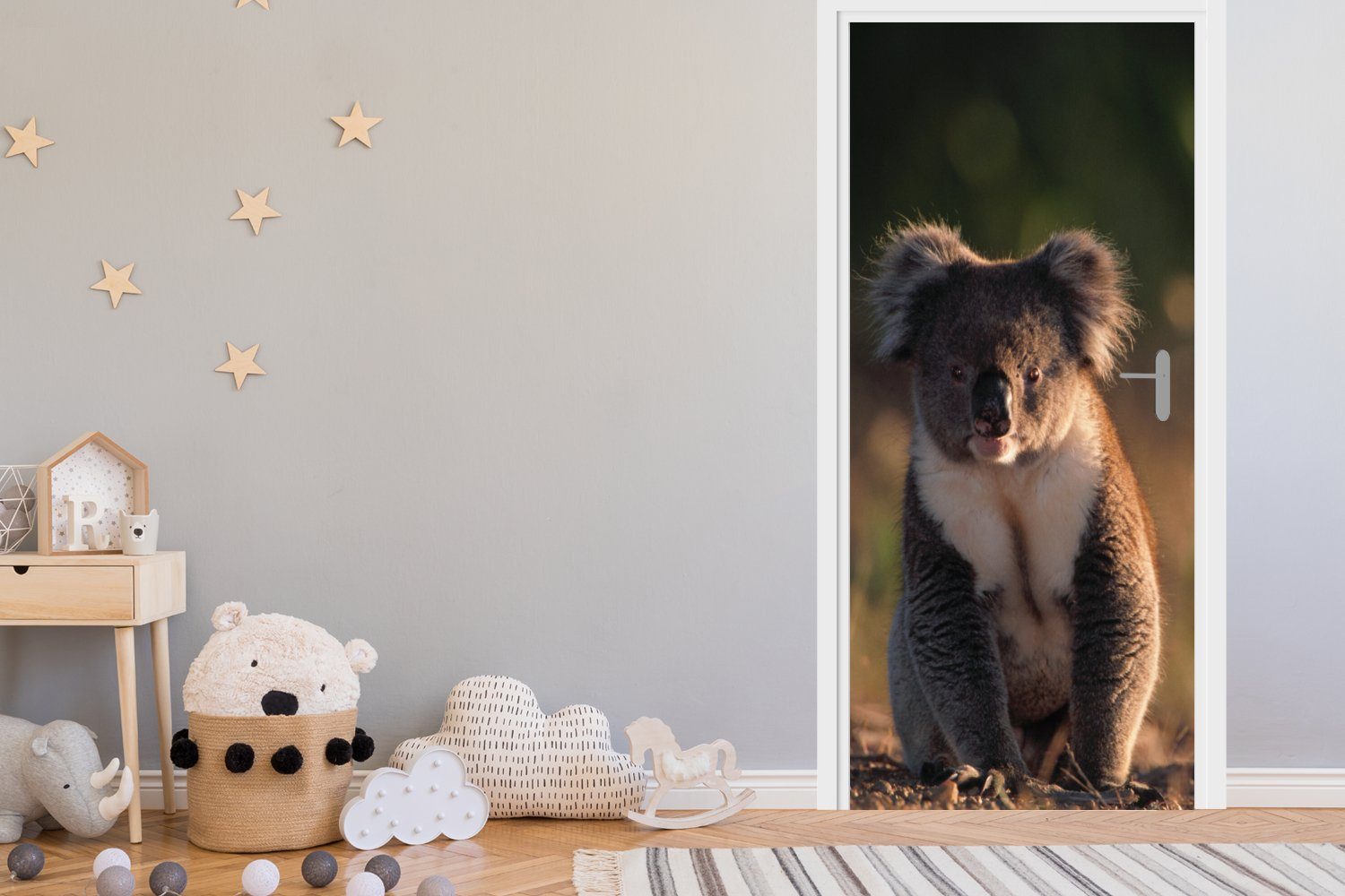 MuchoWow Türtapete Koala - - Mädchen, (1 - Türaufkleber, Fototapete - cm Sonne Jungen für 75x205 Tier - Tür, Matt, bedruckt, St), Kinder
