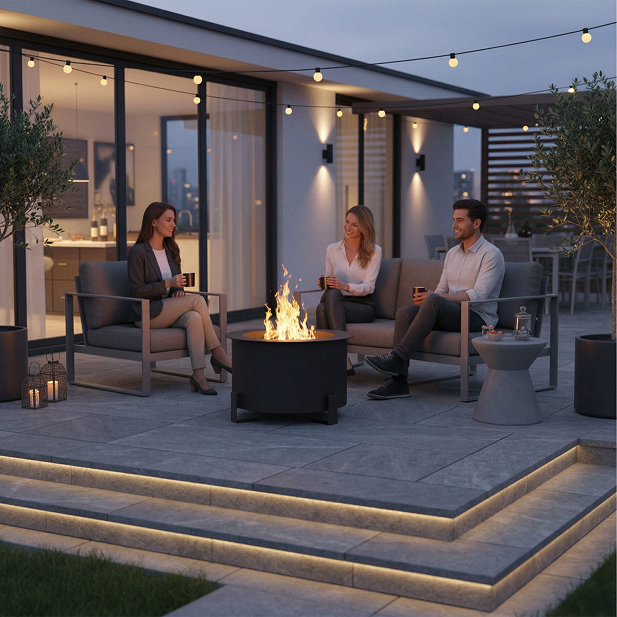 relaxdays Feuerschale ohne Rauch Ø 56 cm
