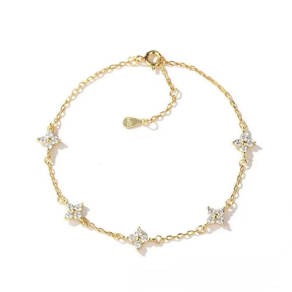 Armband Modisches feminines Kleeblatt Armband AAAA Zirkonia 18cm