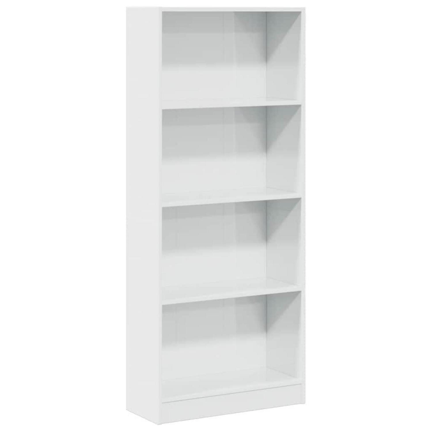 LuxusKollektion Bücherregal Bücherregal Hochglanz-Weiß 60x24x143 cm, 1-tlg.