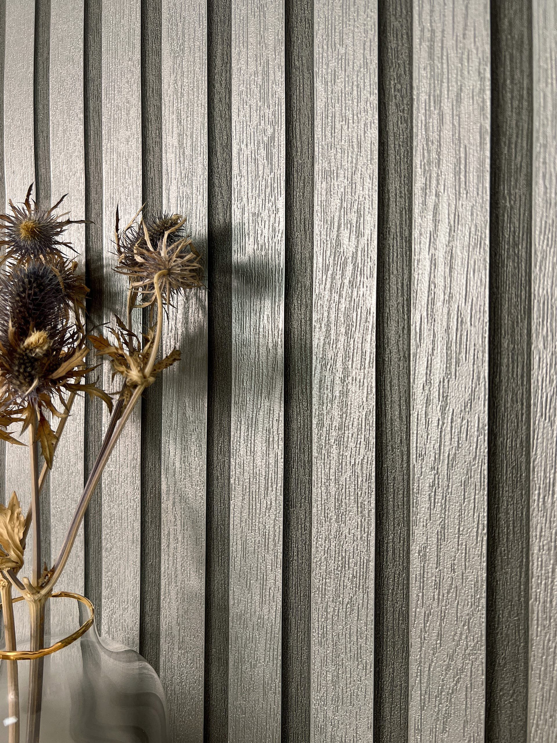 Newroom Vliestapete, Silber Tapete Glamour Paneele - Wandpaneele Holzpaneel günstig online kaufen