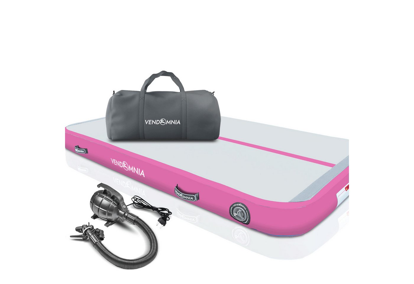 VENDOMNIA Turnmatte AIR Tracking TRACK Matte - aufblasbar, Tumbling Matte (10 cm - 20 cm hoch, mit elektrischer Pumpe, Farbwahl, Größe: 1 2 3 4 m Tumblingmatte, Gymnastikmatte, Turnmatte, Trainingsmatte, Fitnessmatte)