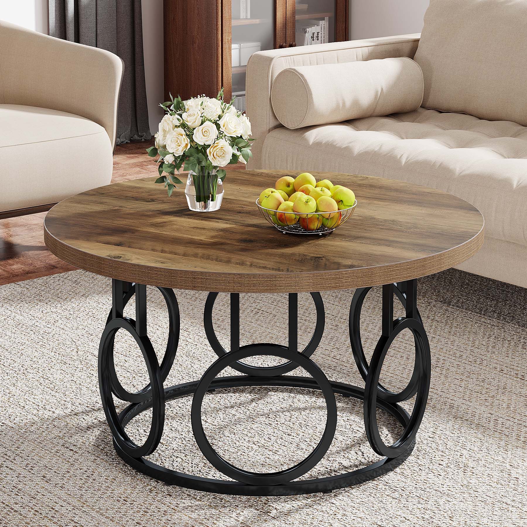 Tribesigns Couchtisch 80cm runder Beistelltisch mit günstig online kaufen