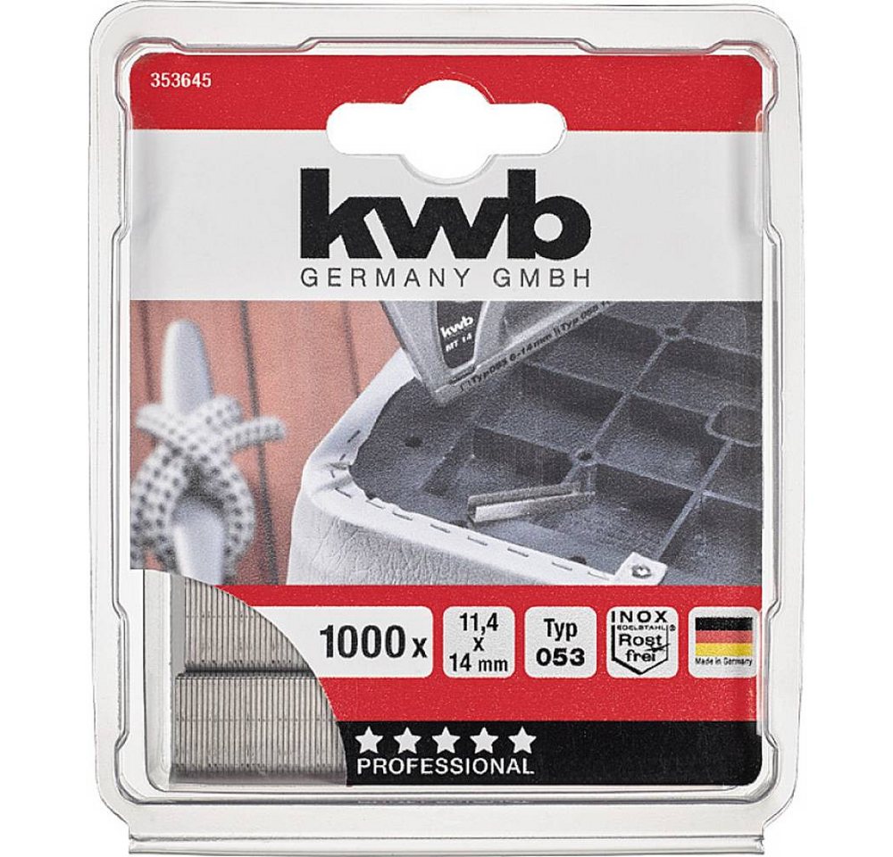 Thumbnail - kwb Nagler Klammern, 11.4 mm x 14 mm, Feindraht, Edelstahl