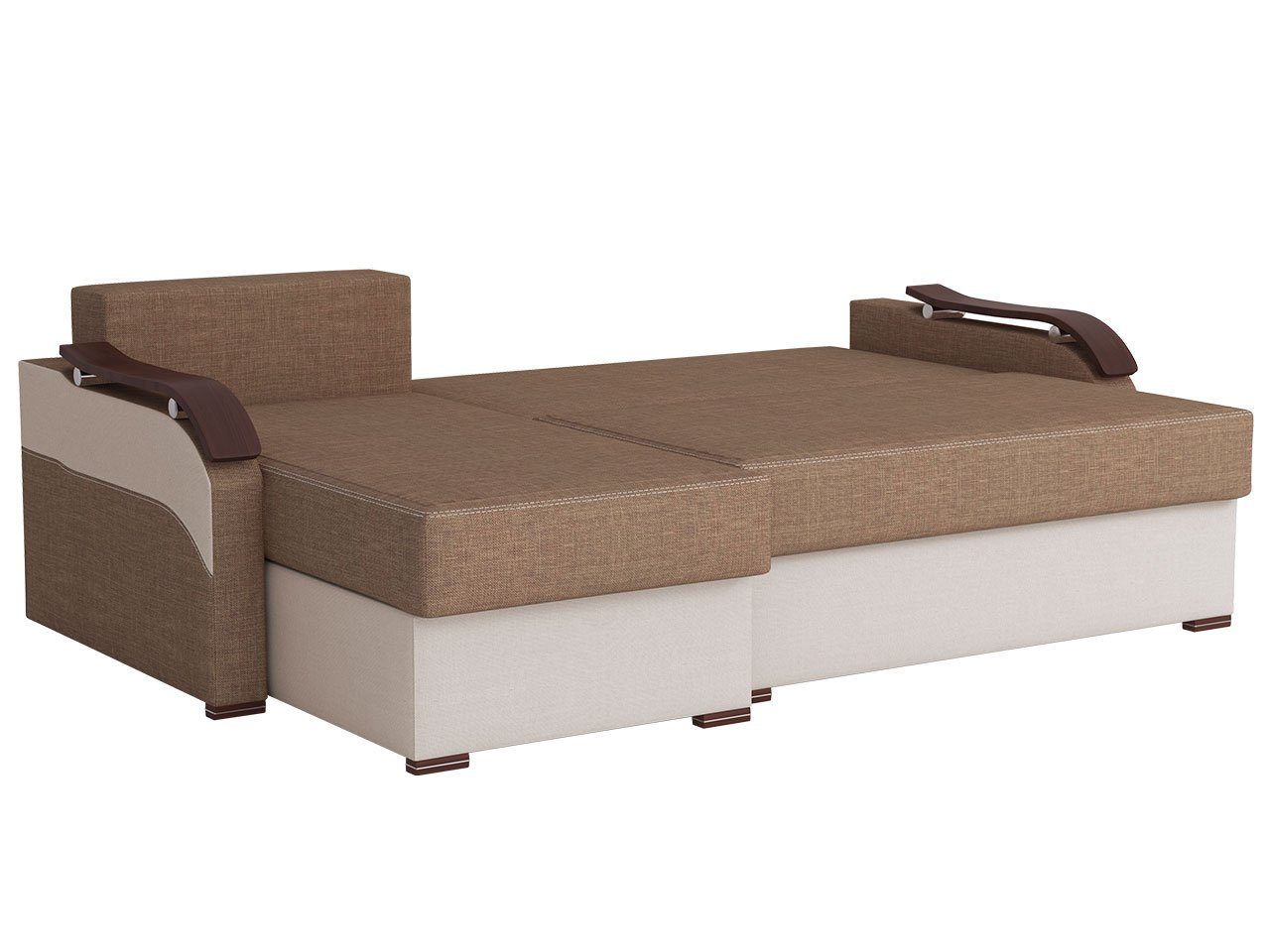 MIRJAN24 Ecksofa Franko III, mit 6601 Luxo zwei Holzfüße, Kissen in Form Bettkästen 6605 Luxo + Rückenlehne beweglicher Schlaffunktion, und
