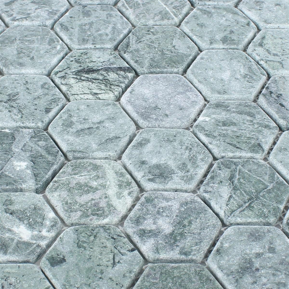 Mosafil Mosaikfliesen Mosaikfliesen Marmor Wutach Hexagon, Naturstein-Marmor 30.500x29.800, grün-verde, Frostsicher - Wasserfest
