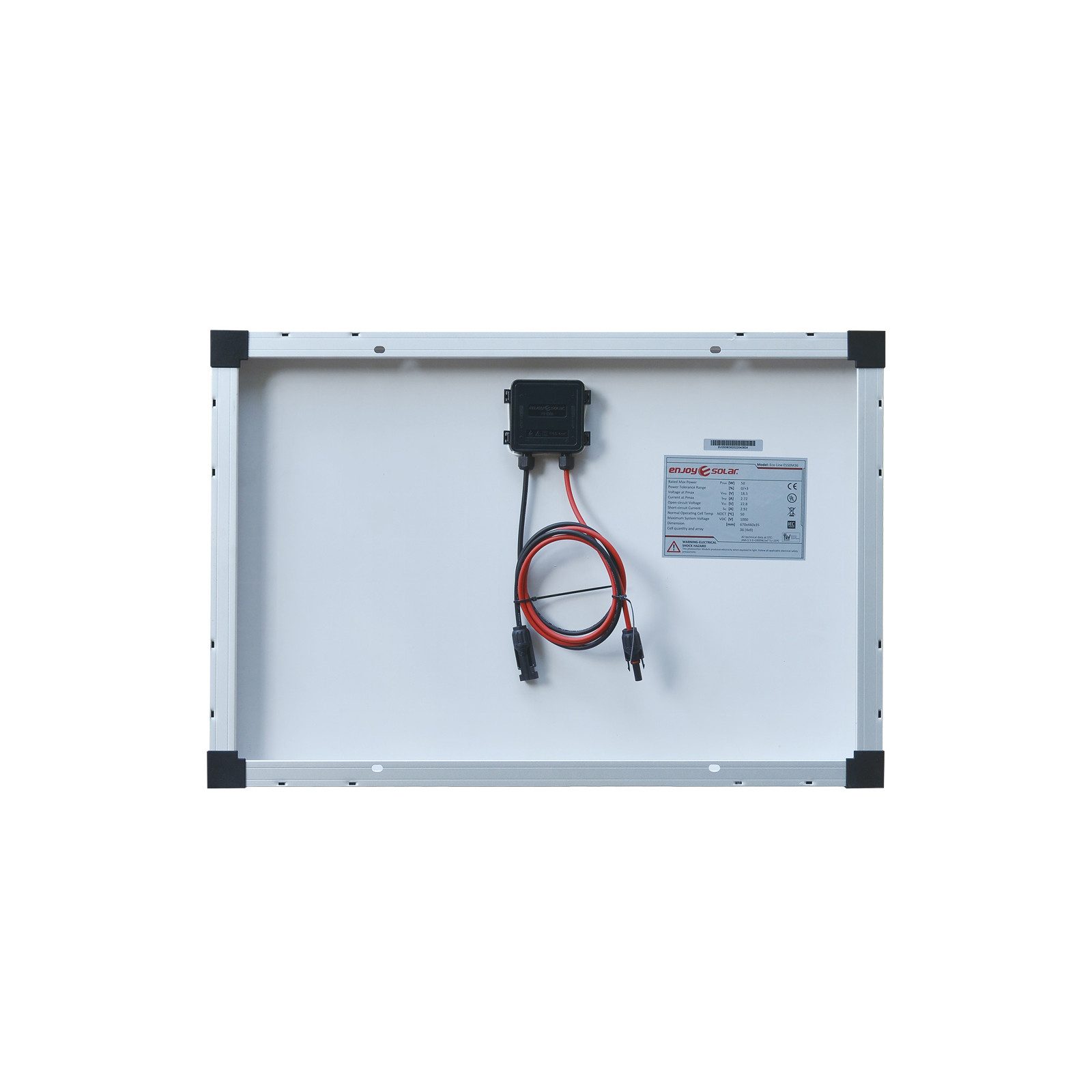 enjoy solar Solarmodul Klassisch Monokristallin Perc 36V/100W-200W, Monokristallin PERC, (Hohe Betriebsspannung von 36V, perfekt für 24V Systeme), Aufbau mit 166mm, 9-Busbars Monokristalline PERC-Zellen