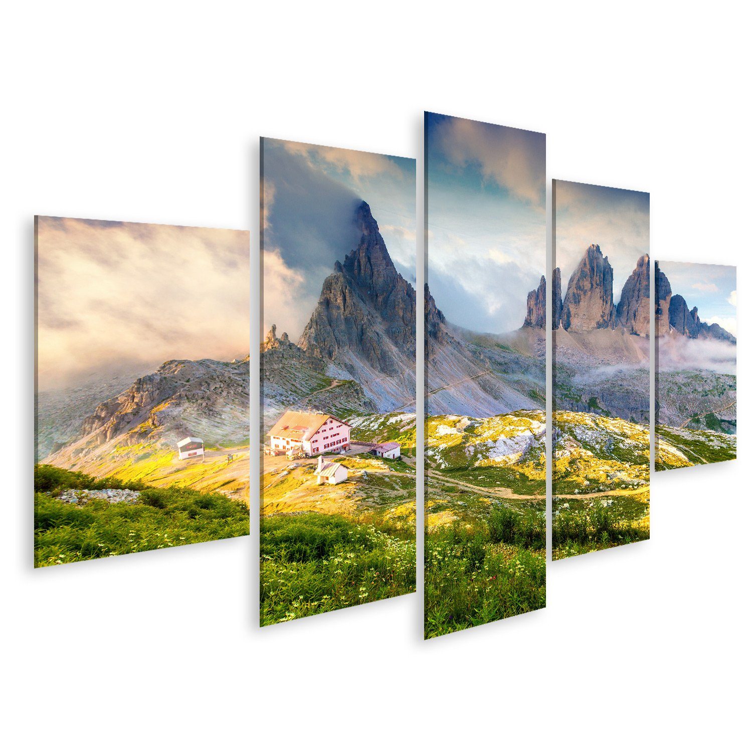islandburner Leinwandbild Bild auf Leinwand Rifugio Lacatelli Nationalpark Drei Zinnen Dolomiten