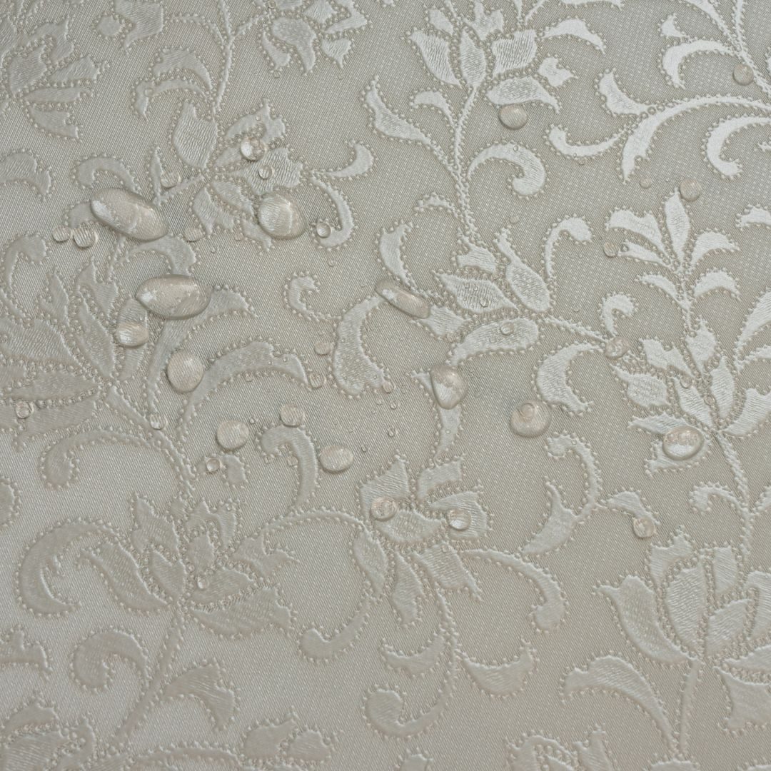 laro Tischdecke Wachstuch-Tischdecken Abwaschbar Relief Blumen Grau Weiß rechteckig – Bild 4 von 4