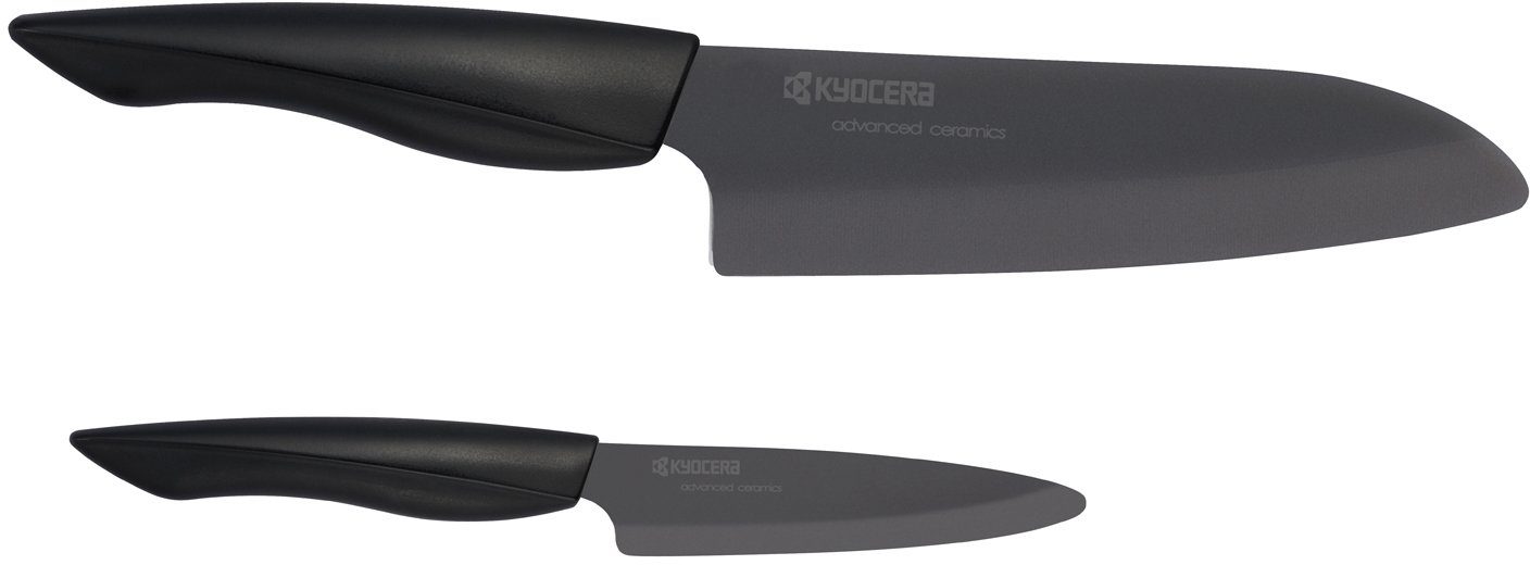 KYOCERA Ножи-Set SHIN (Set, 2-tlg), Gemüse-/Santokumessser, extrem scharfe Klinge, Zirkoniakeramik