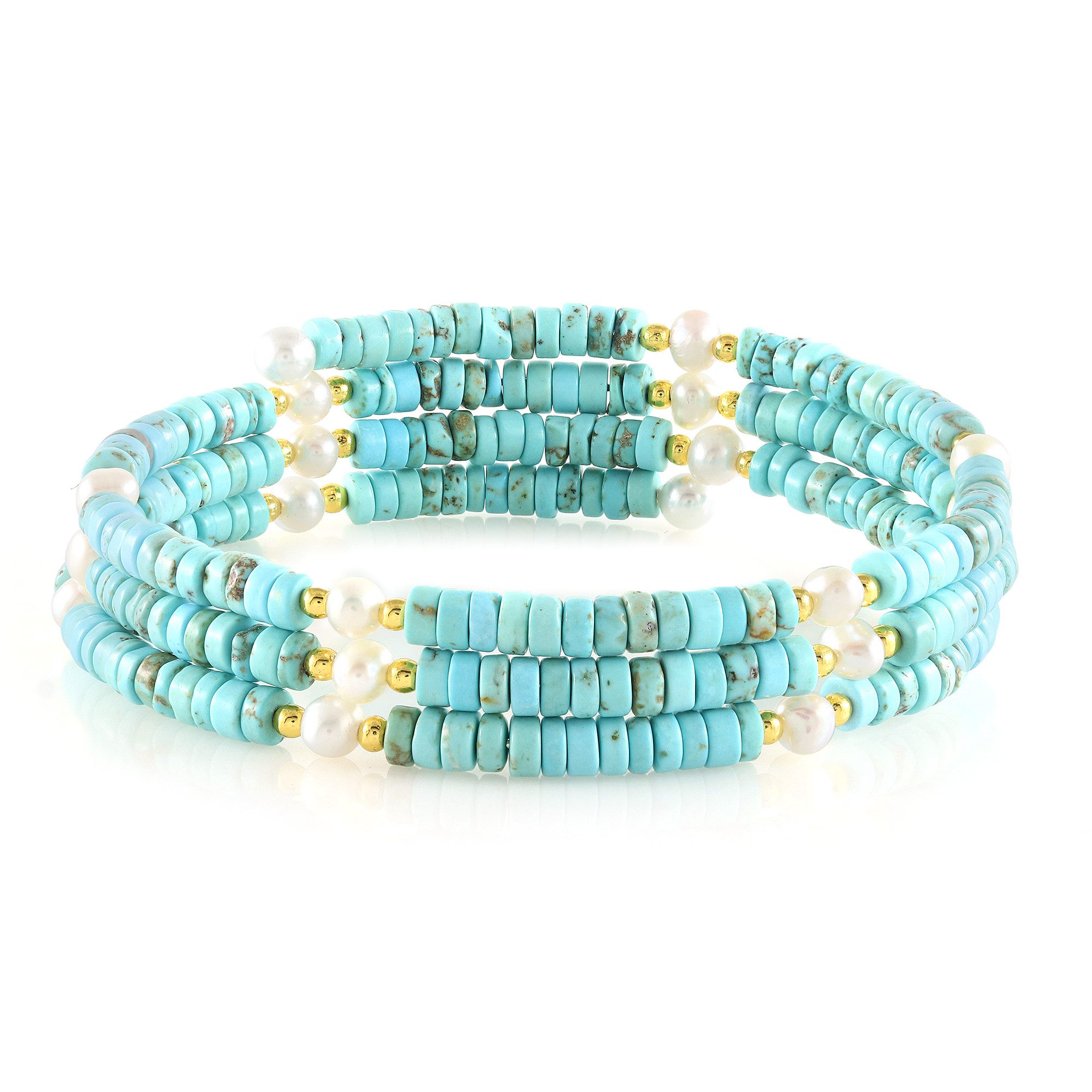 Cavill Perlenarmband Blaues Magnesit-Stahlarmband (1-tlg)