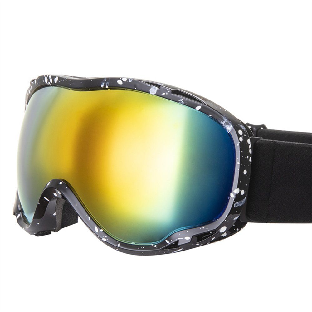 Rouemi Skibrille Skibrille für Erwachsene, sphärische Anti-Beschlag-Skibrille Gelb