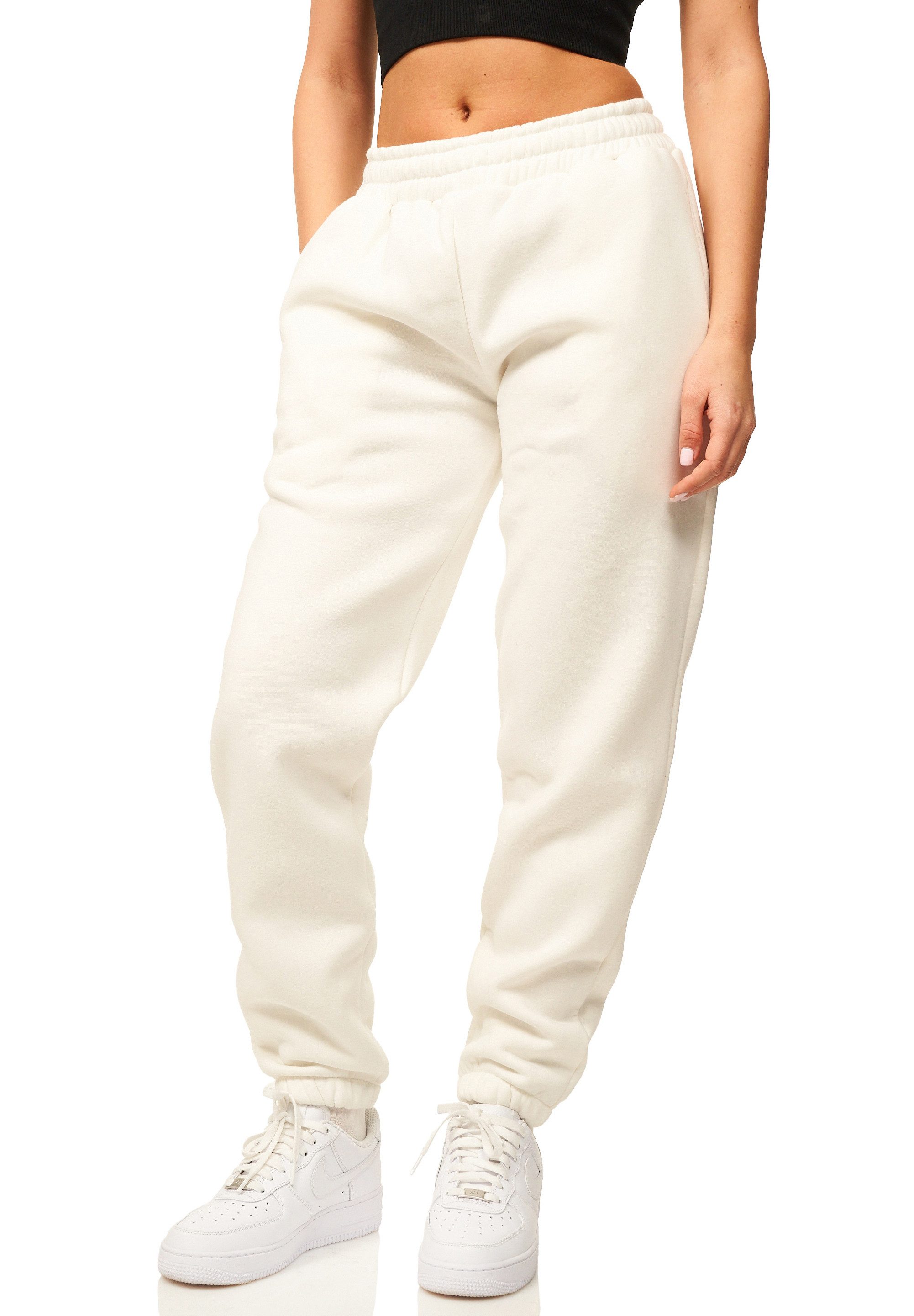 DAILY COTTON Jogginghose im Straight-Fit als Lange Trainingshose Sweatpants Damen Freizeithose mit Bündchen aus Baumwolle