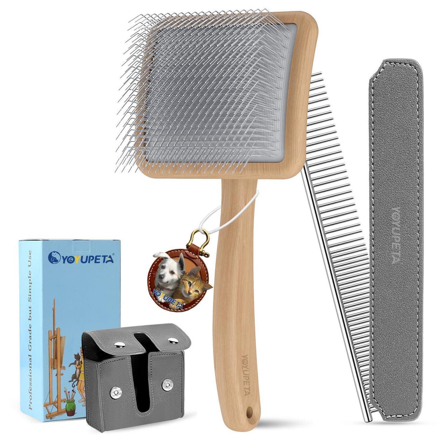 LuxusKollektion Putzzeug-Set Slicker Bürste & Kamm Set Langhaar