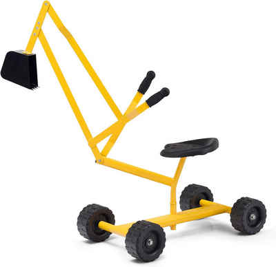 KOMFOTTEU Spielzeug-Aufsitzbagger, Kinder Sitzbagger, 360° drehbar