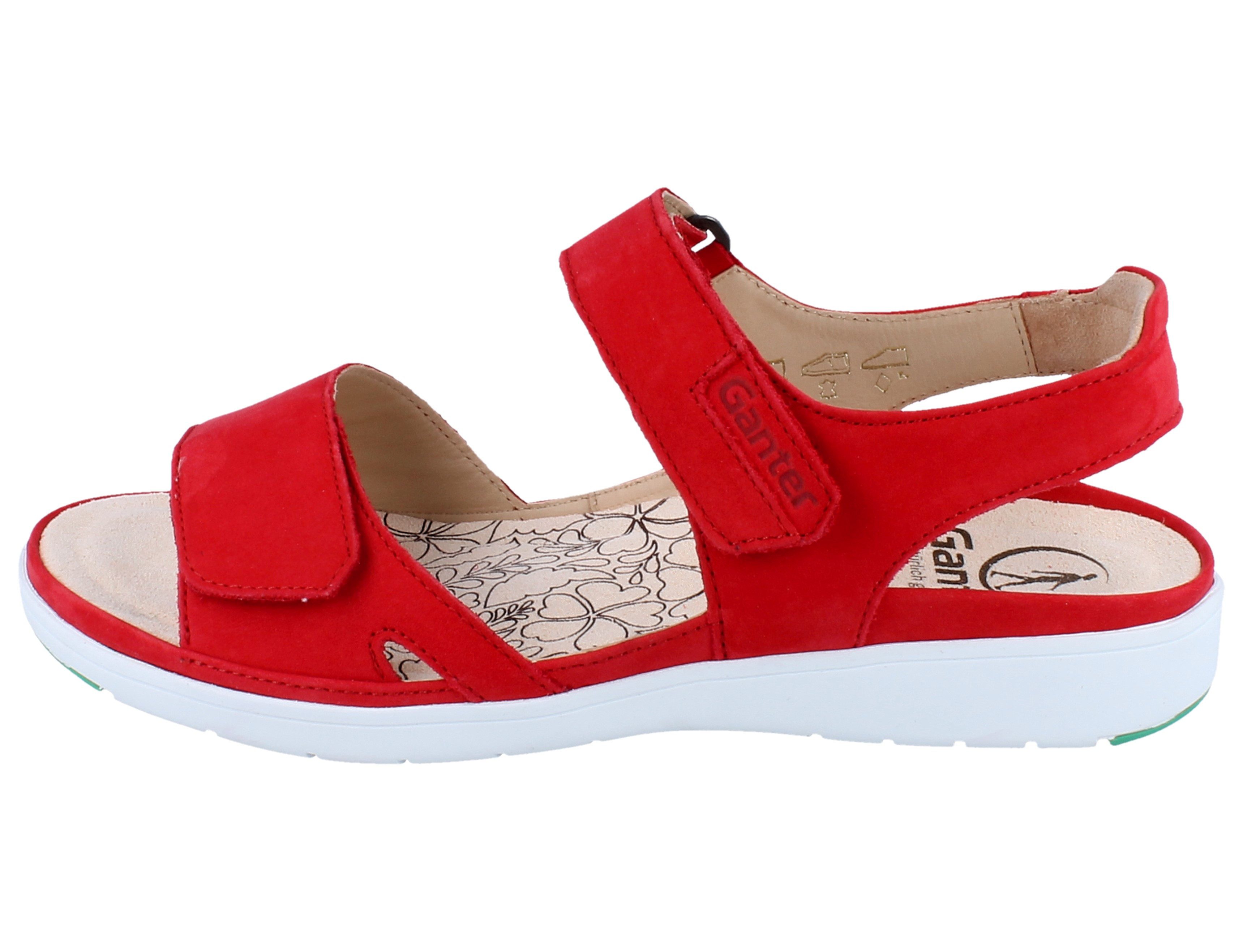 Ganter GANTER Gina G Sandale red/Softnubuk - Größe: 36 Sandale Wechselfußbett