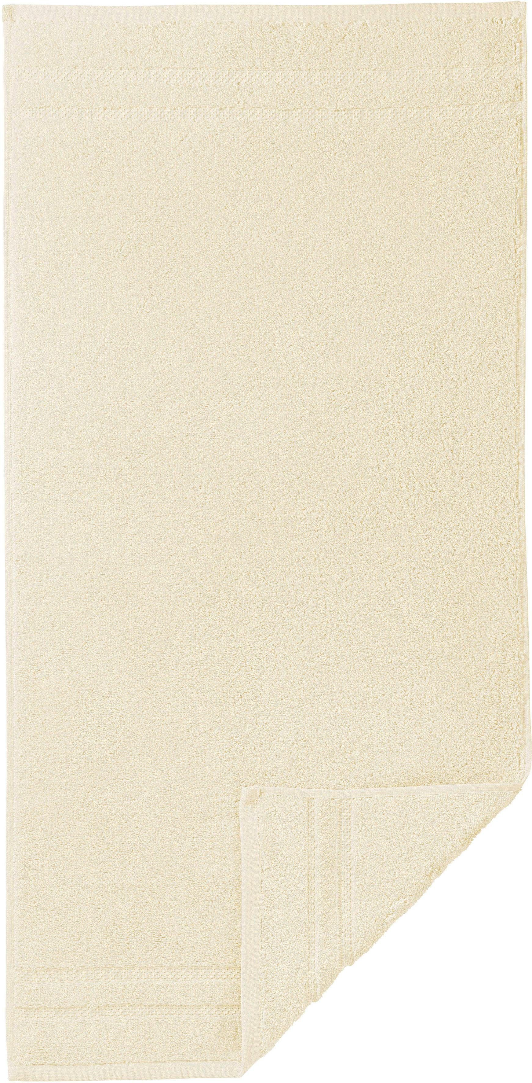 Baumwolle Walkfrottee Micro Egeria elfenbein & Gästehandtuch saugfähig (1-St), 100% Streifenbordüre, Touch, extrem flauschig,