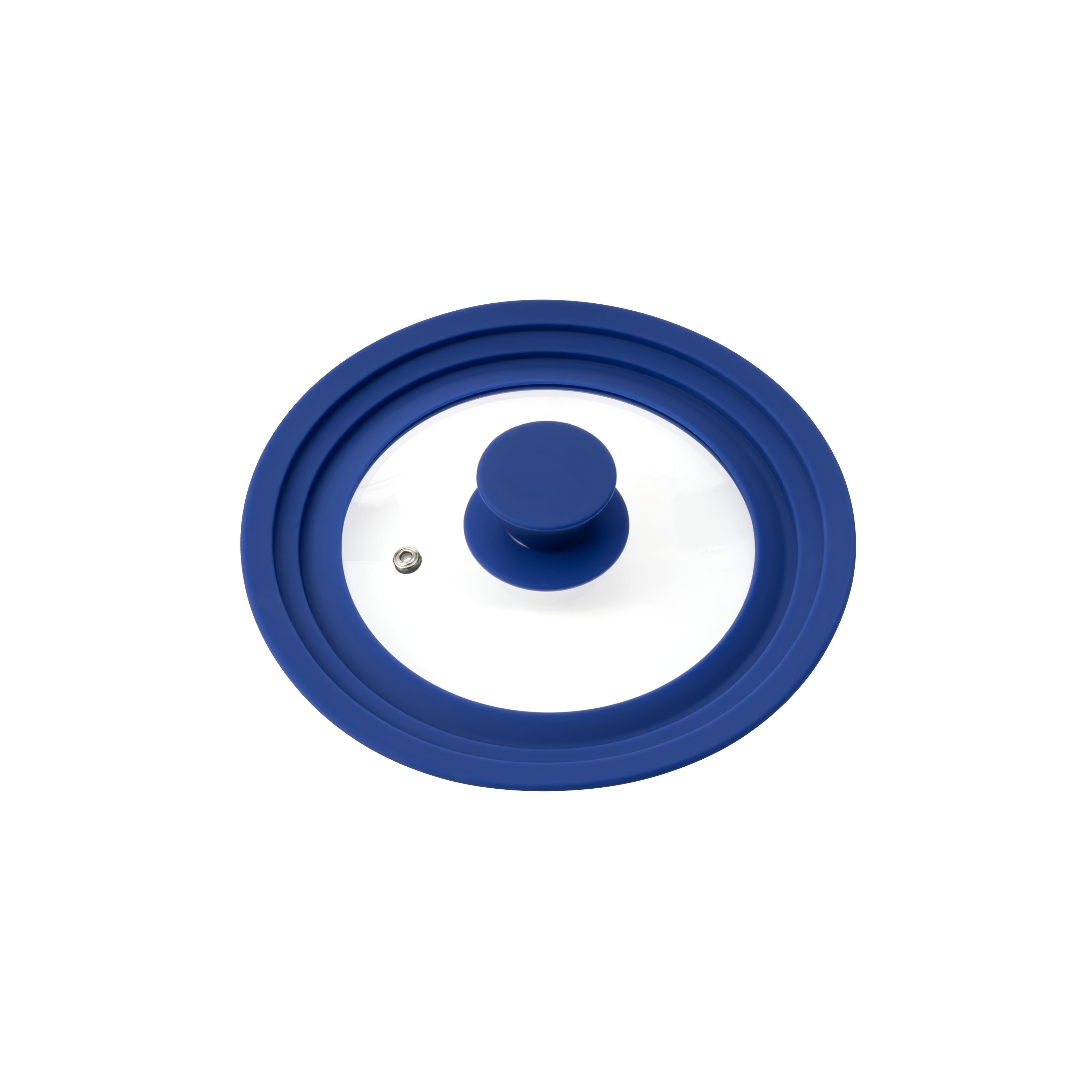 bremermann Topfdeckel Universal-Glasdeckel mit Silikonrand, 16/18/20 cm, blau klein