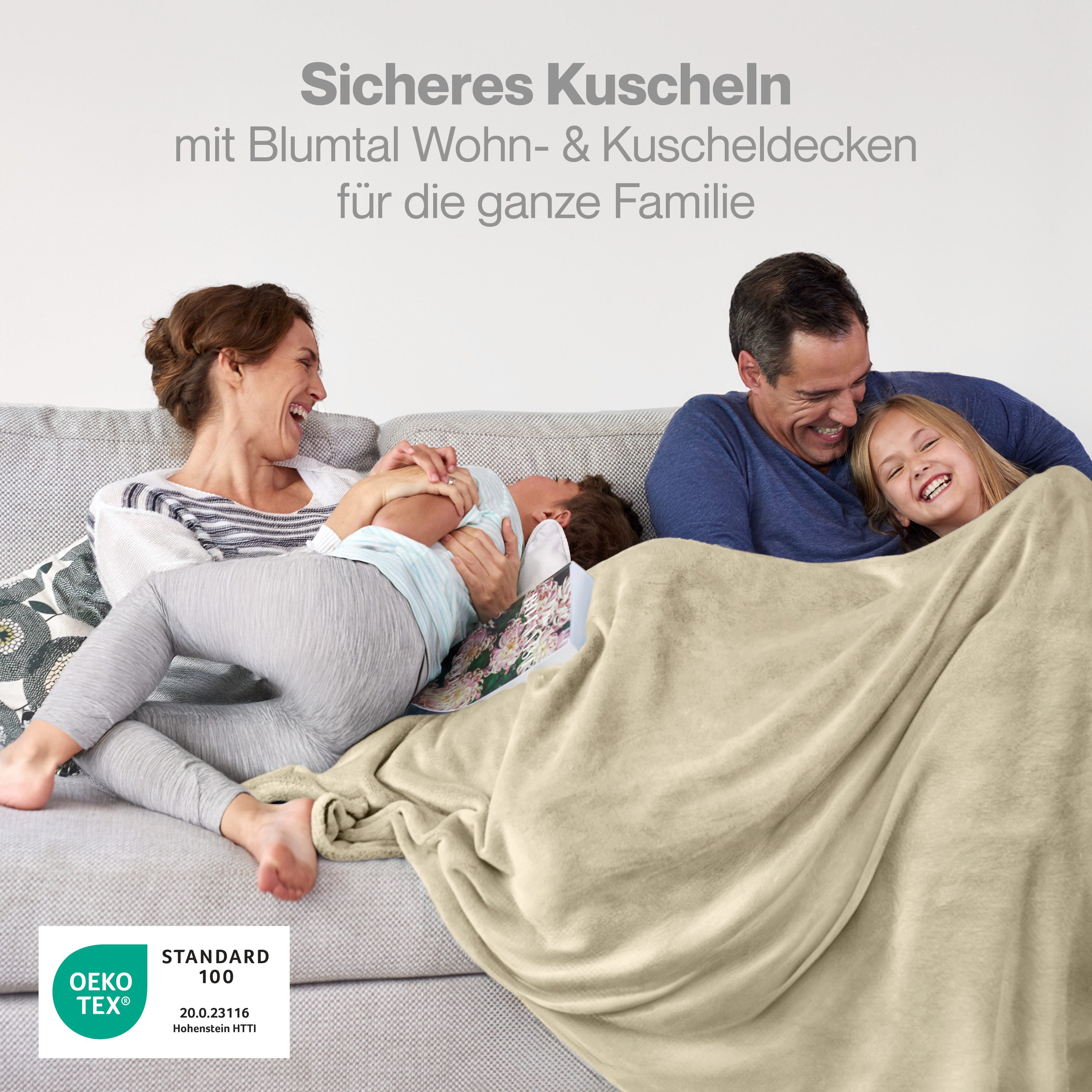 Wohndecke Kuschelige Fleecedecke, Oeko-Tex zertifizierte Decke, Blumtal günstig online kaufen