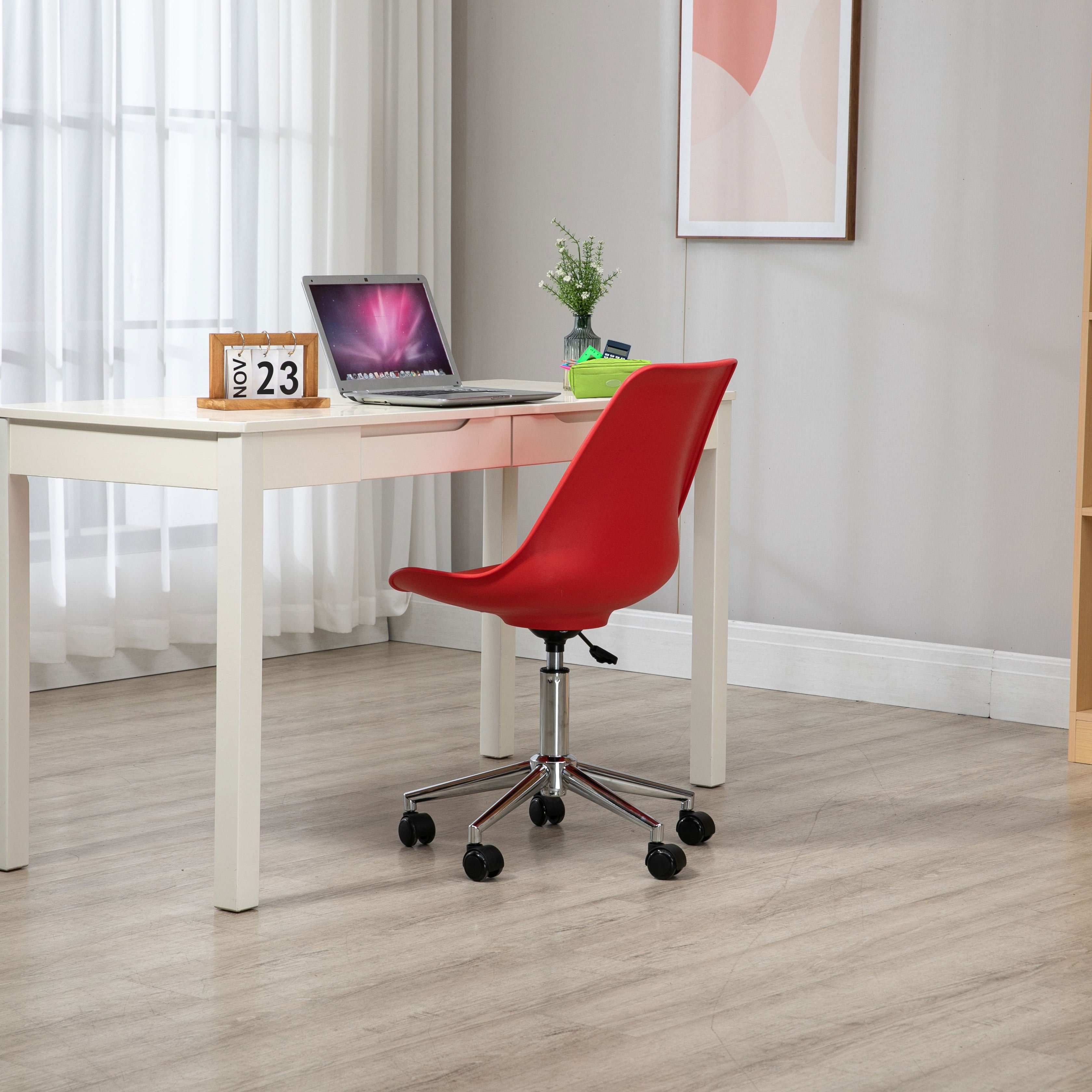 SVITA Schreibtischstuhl rot Rollen höhenverstellbar, rot stufenlos EDDY 1 St), hoher bodenschonende Sitzkomfort, | (Paket